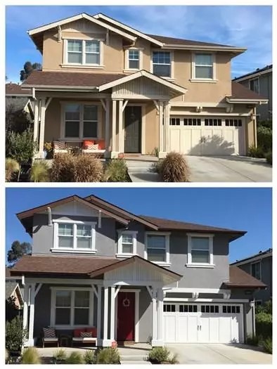 Custom Painting project before and after painting photos for a Concord, CA home exterior painting project