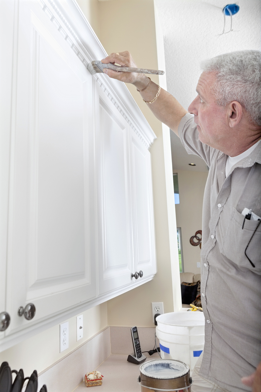Painting kitchen cabinets in a Vallejo, CA home